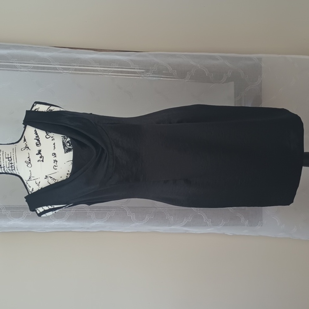 Spense Petite Black Satin Like Dress